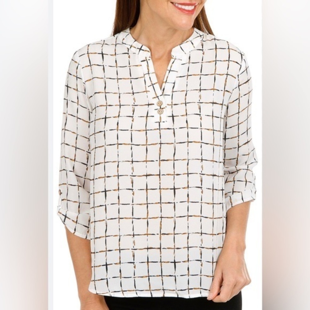 Cure‎ print v-neck top